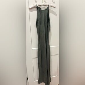 J. Crew Olive/ Sage Green Silk Maxi Dress